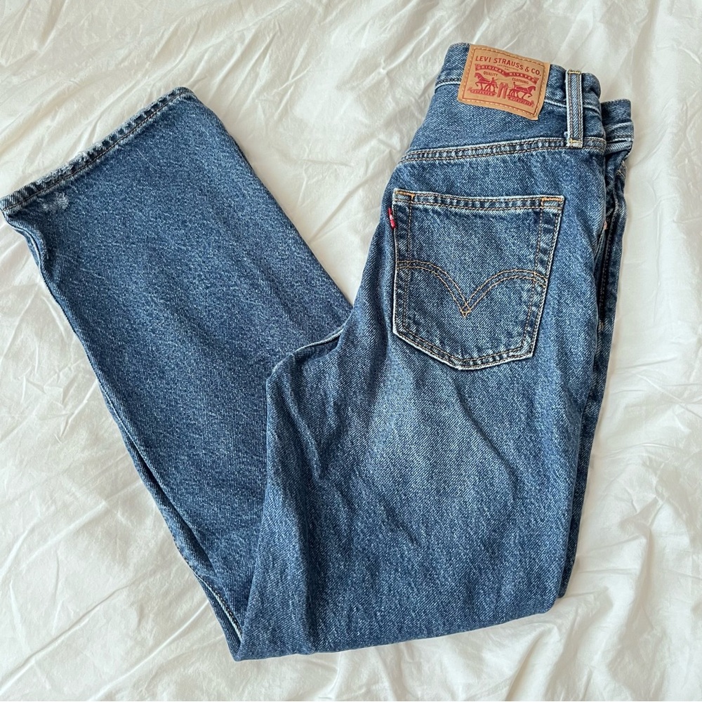Levi's Blue Straight Jeans Classic Ripped Denim
